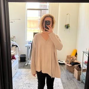 All Saints - asymmetrical sweater, beige M